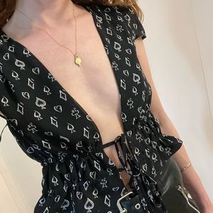 REVOLVE - ace of spades low plunge blouse